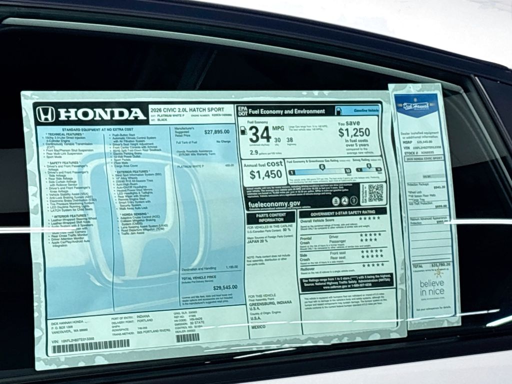 2026 Honda Civic Sport