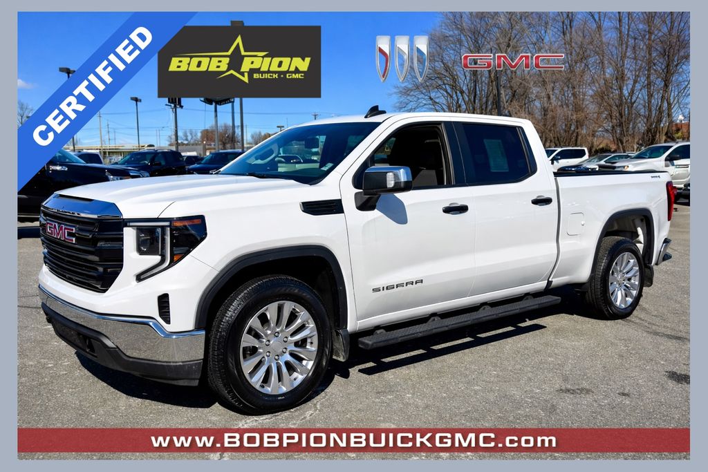 Summit White 2024 GMC Sierra 1500 Pro Crew Cab 4WD Pickup Truck Four-Wheel Drive Automatic