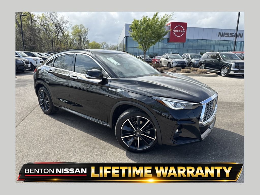 Black Obsidian 2025 INFINITI QX55 Luxe AWD SUV / Crossover All-Wheel Drive Continuously Variable Transmission
