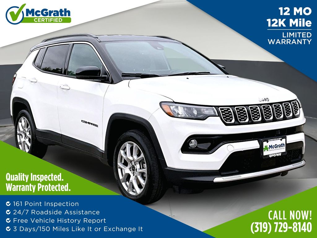 Bright White Clearcoat 2025 Jeep Compass SUV / Crossover Four-Wheel Drive 8-Speed Automatic