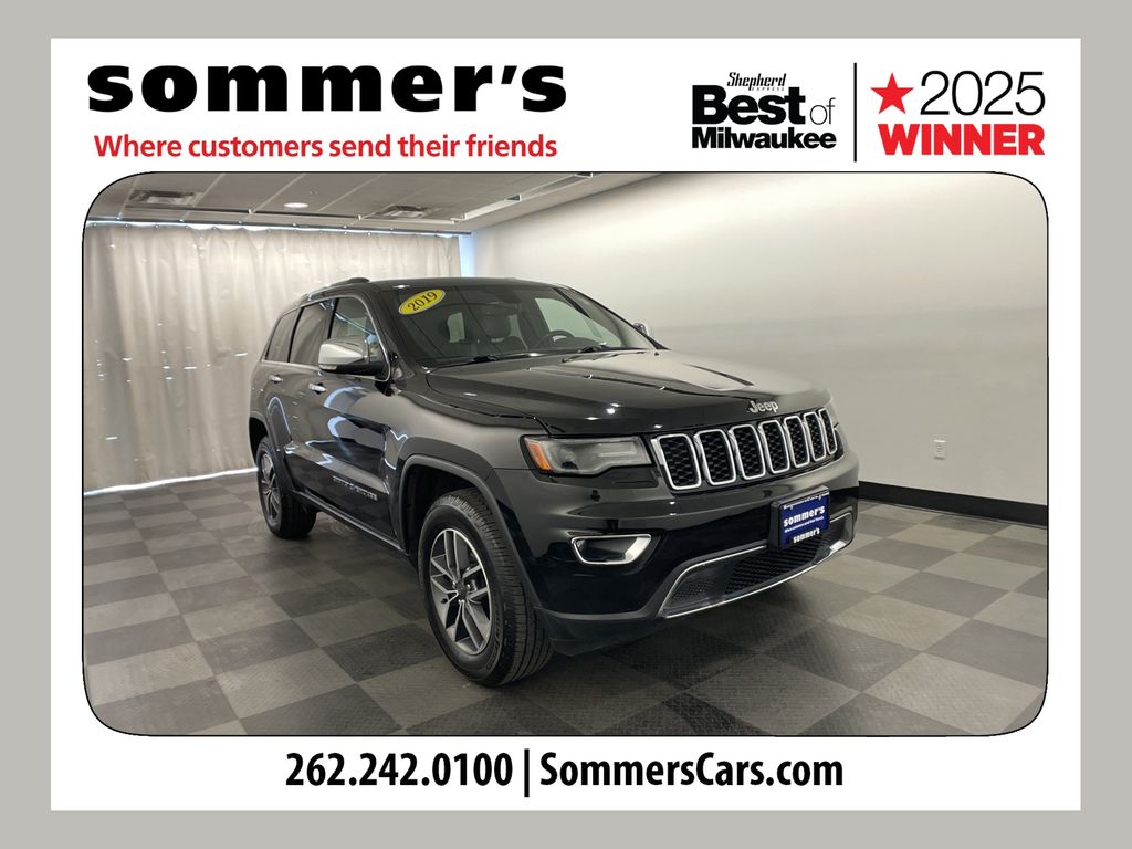 Diamond Black Crystal Pearlcoat 2019 Jeep Grand Cherokee SUV / Crossover Four-Wheel Drive 8-Speed Automatic