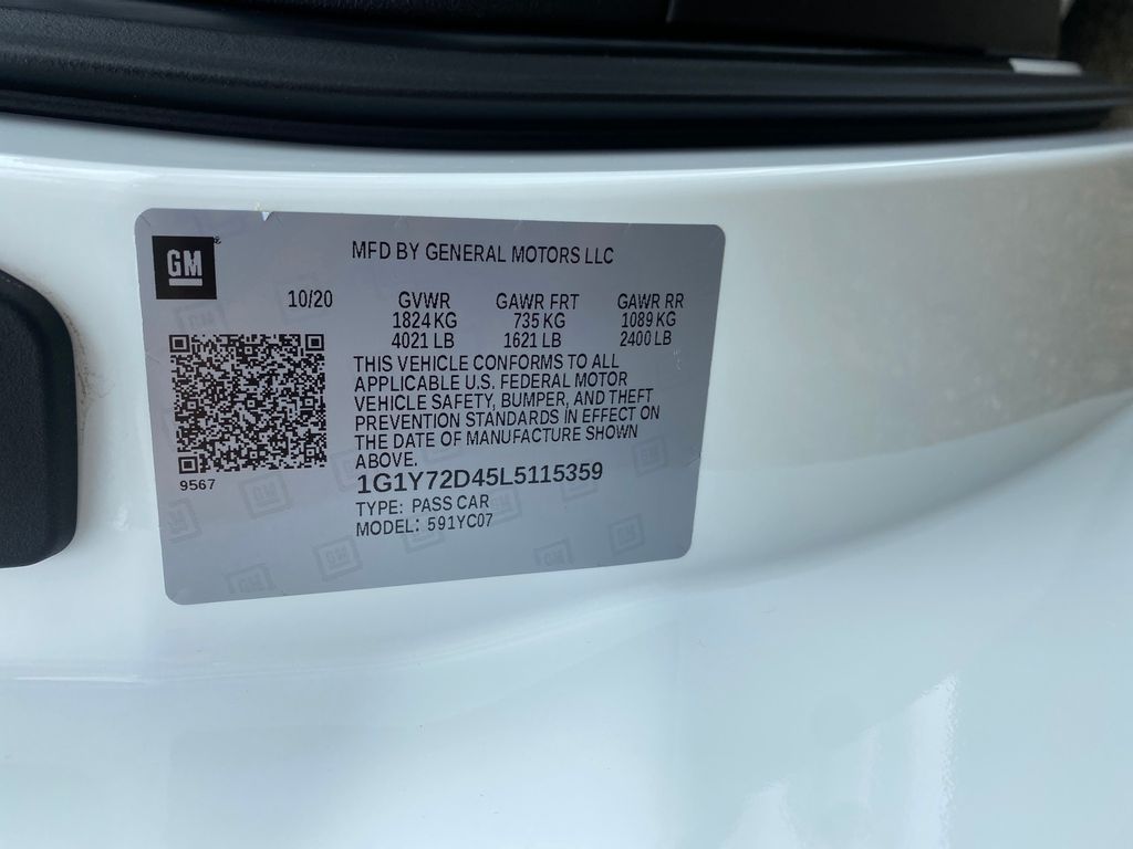 2020 Chevrolet Corvette Stingray White at Audi Porsche Sewickley