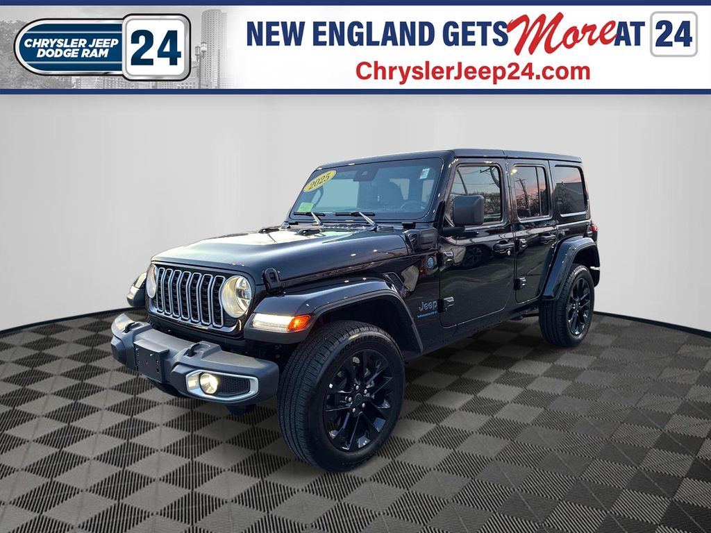 Black Clearcoat 2025 Jeep Wrangler 4xe Sahara 4WD SUV / Crossover Four-Wheel Drive 8-Speed Automatic