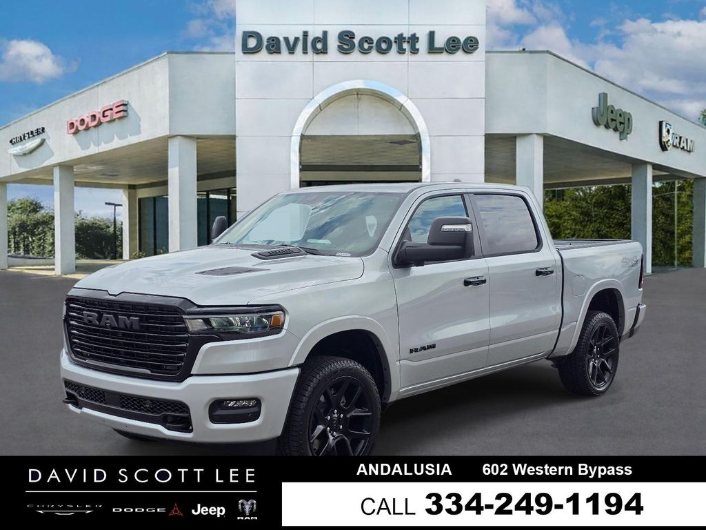 Silver Zynith 2026 RAM 1500 Laramie Crew Cab 4WD Pickup Truck Four-Wheel Drive 8-Speed Automatic
