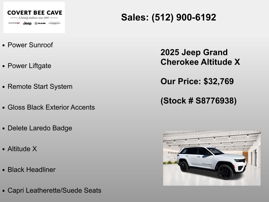 New Car 2025 Jeep Grand Cherokee  For Sale Under $35,000 In Austin, Texas