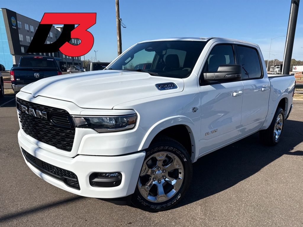 Bright White Clearcoat 2026 RAM 1500 Big Horn Crew Cab 4WD Pickup Truck Four-Wheel Drive 8-Speed Automatic