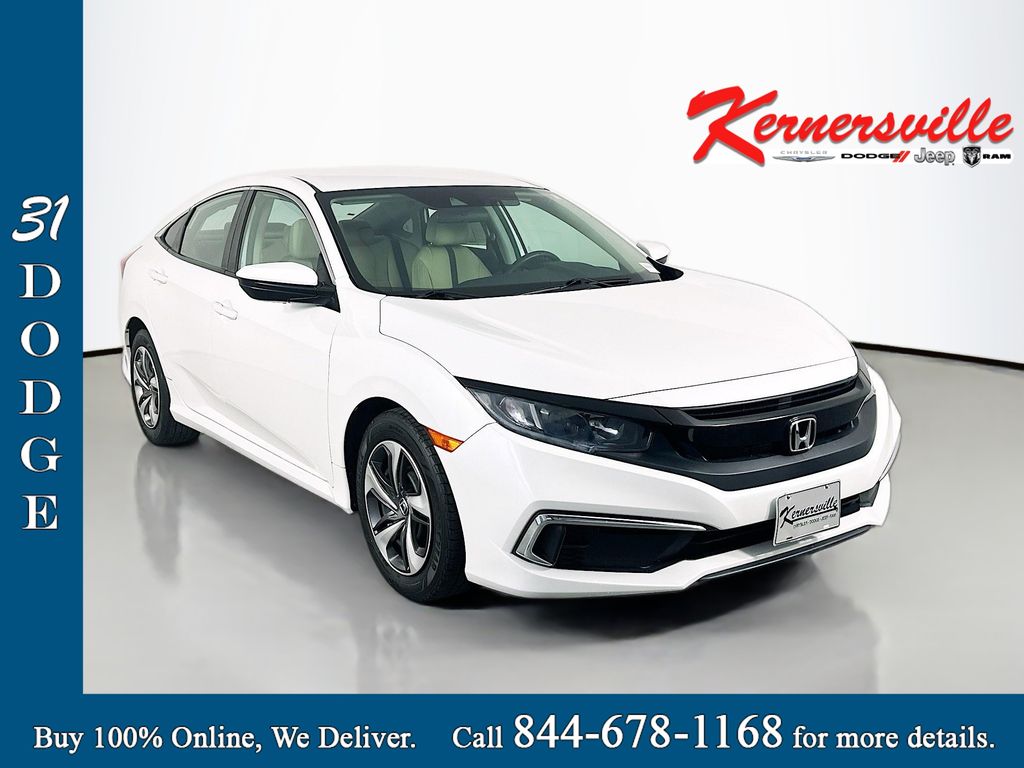 White 2019 Honda Civic Sedan Front-Wheel Drive Continuously Variable Transmission