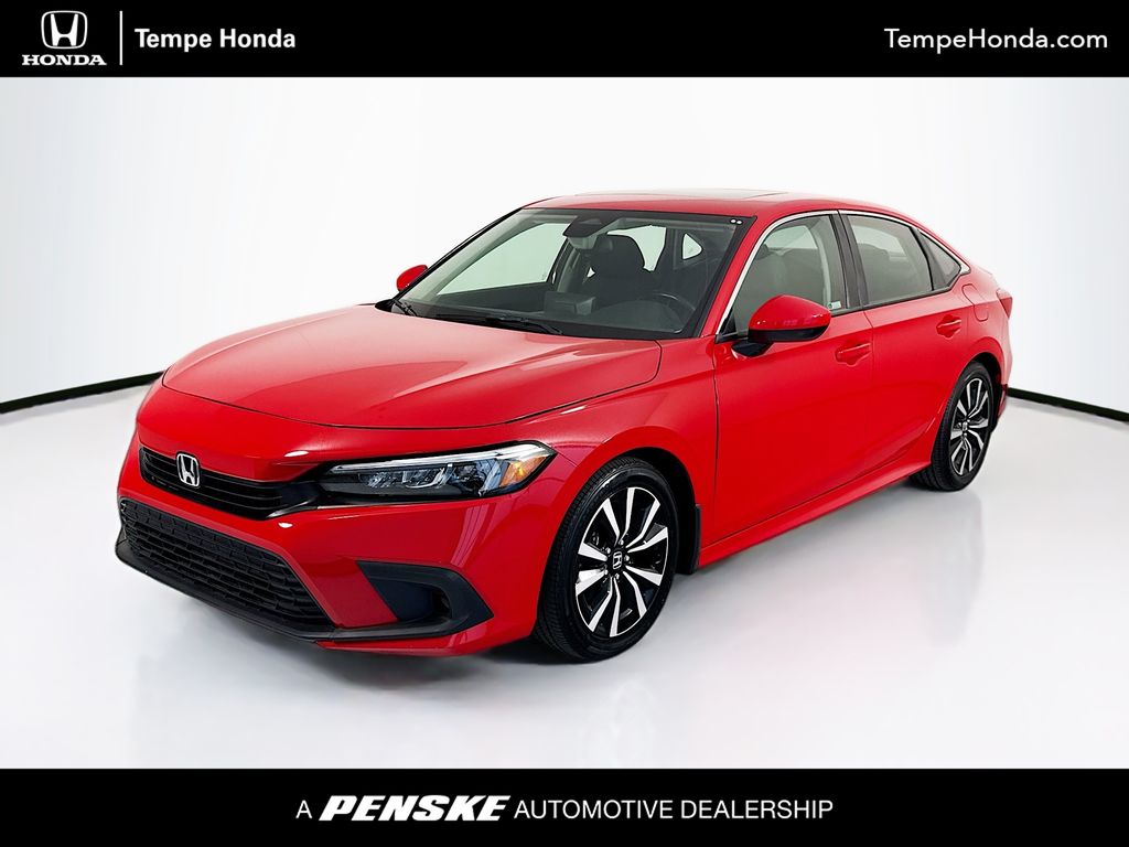 Rallye Red 2023 Honda Civic Sedan Front-Wheel Drive Continuously Variable Transmission