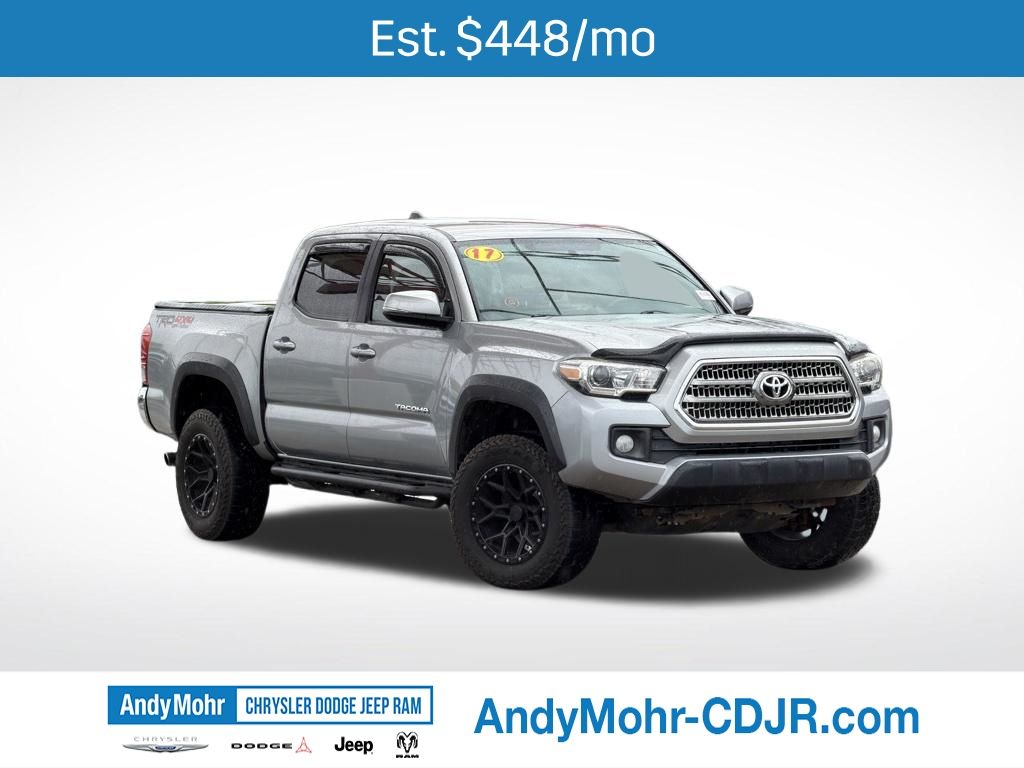 Silver Sky Metallic 2017 Toyota Tacoma TRD Off Road V6 Double Cab 4WD Pickup Truck Four-Wheel Drive 6-Speed Automatic