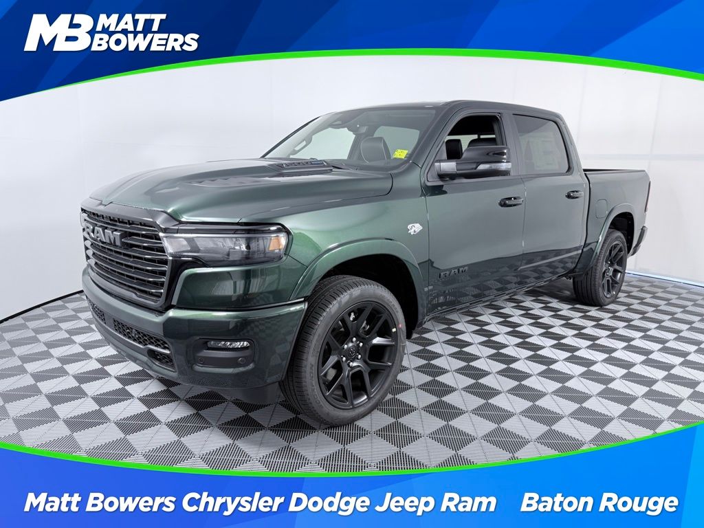 Serrano Green Metallic 2026 RAM 1500 Laramie Crew Cab 4WD Pickup Truck Four-Wheel Drive 8-Speed Automatic