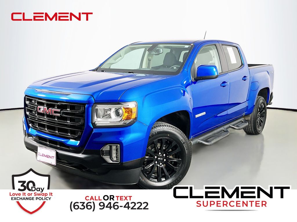 Dynamic Blue Metallic 2022 GMC Canyon Elevation Crew Cab 4WD Pickup Truck Four-Wheel Drive 8-Speed Automatic