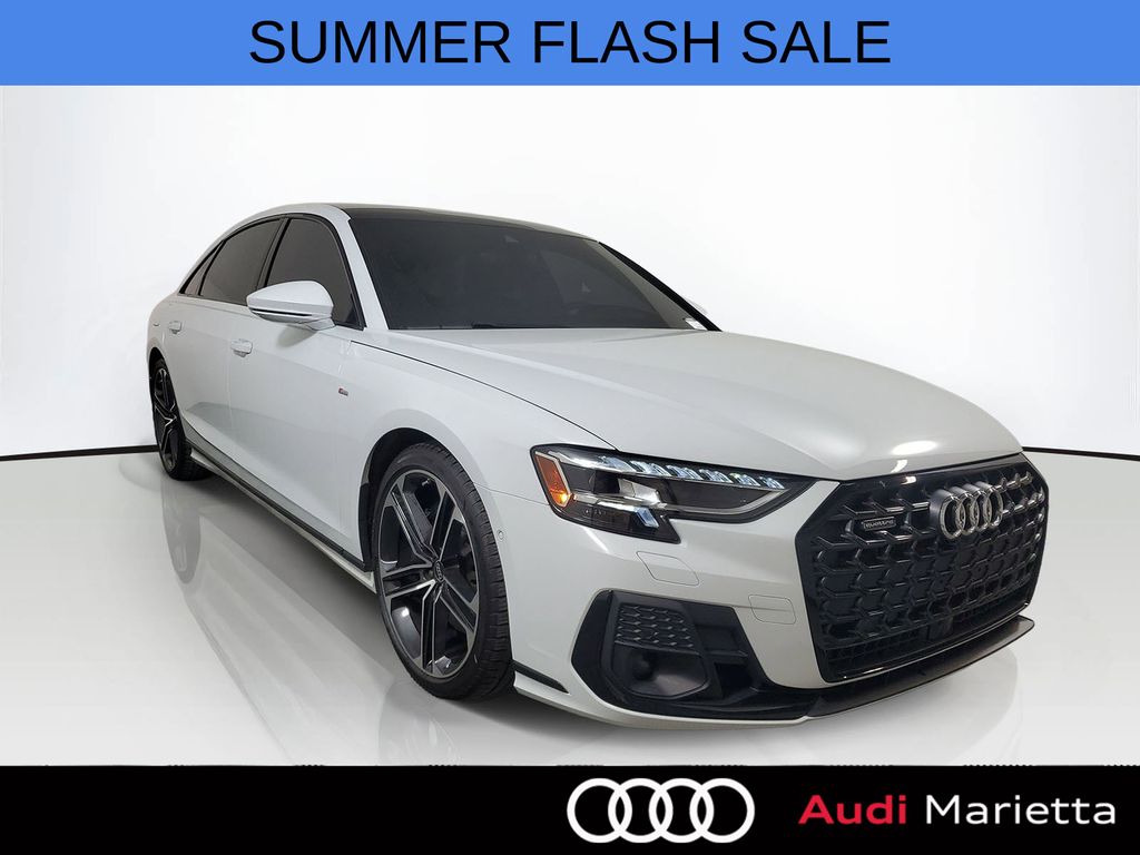 Glacier White 2025 Audi A8 L quattro 55 TFSI AWD Sedan All-Wheel Drive 8-Speed Automatic