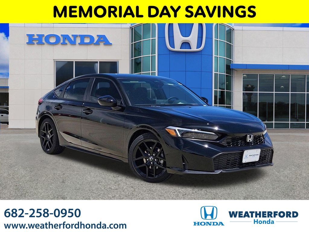 Black 2026 Honda Civic Hatchback Sport FWD Hatchback Front-Wheel Drive Continuously Variable Transmission