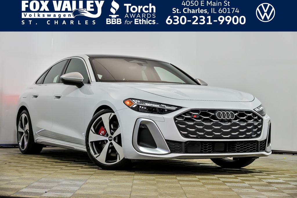 Glacier White 2025 Audi S5 3.0T quattro Premium Plus Sedan All-Wheel Drive 7-Speed Automatic