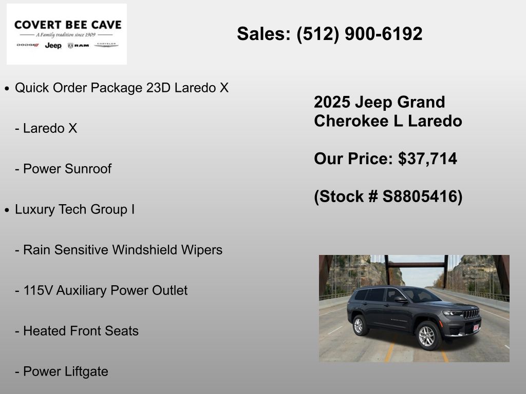 New Car 2025 Jeep Grand Cherokee L  For Sale Under $40,000 In Austin, Texas
