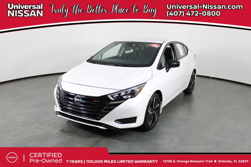 Aspen White Tricoat 2025 Nissan Versa Sedan Front-Wheel Drive Continuously Variable Transmission