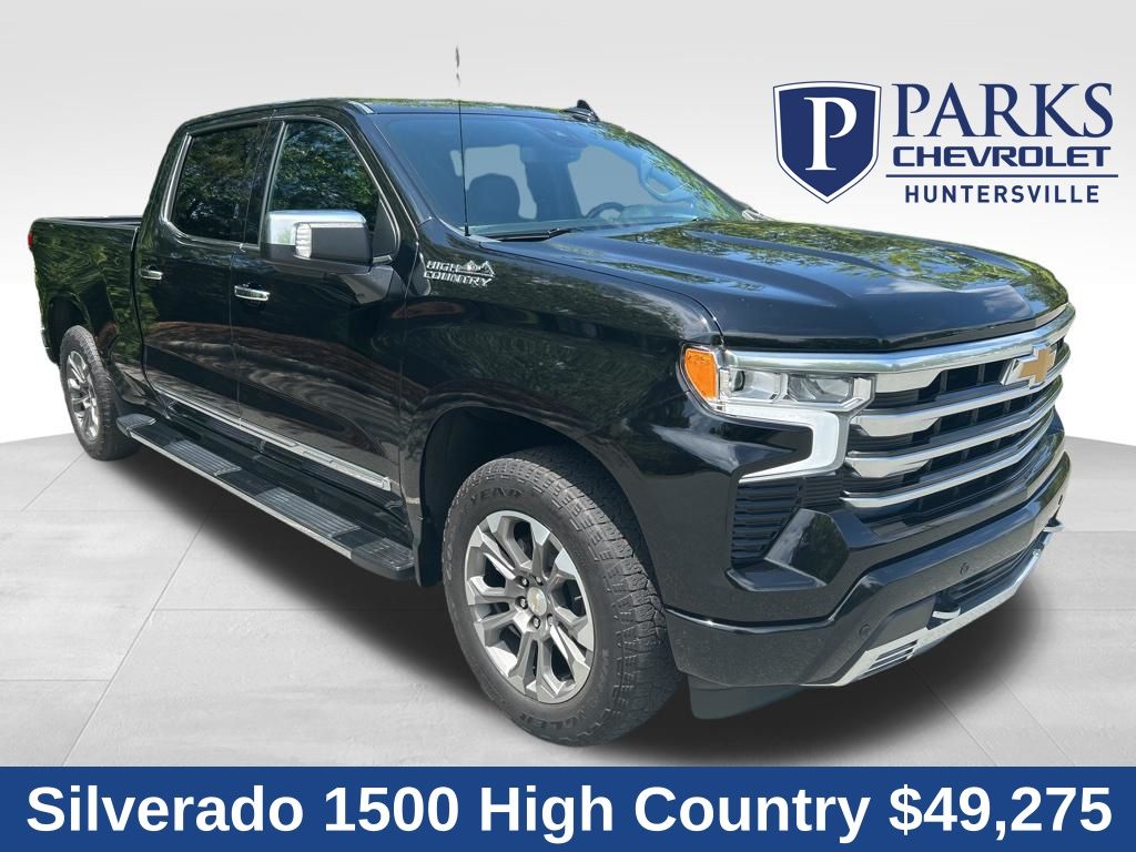 Black 2023 Chevrolet Silverado 1500 High Country Crew Cab 4WD Pickup Truck Four-Wheel Drive 10-Speed Automatic