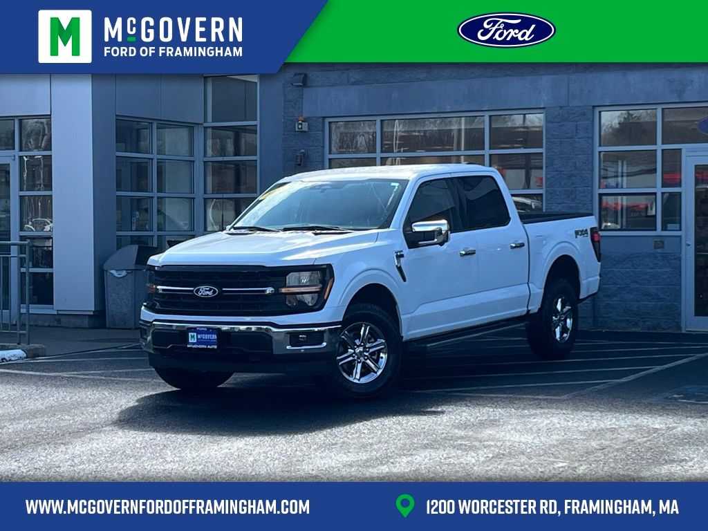 White 2025 Ford F-150 XLT SuperCrew 4WD Pickup Truck Four-Wheel Drive Automatic