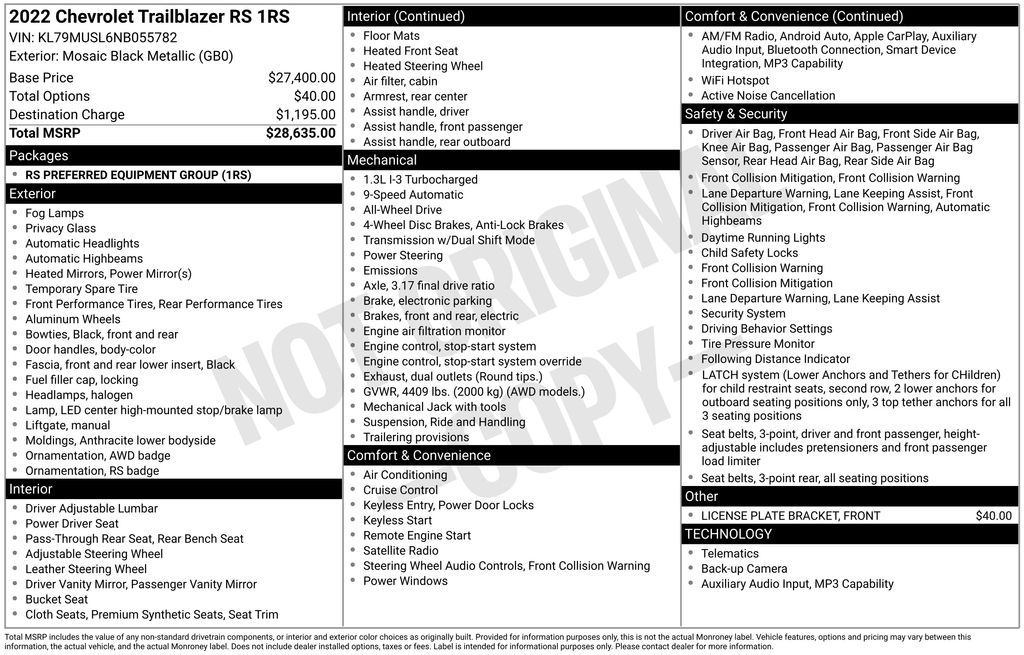Used 2022 Black Chevrolet RS image 8