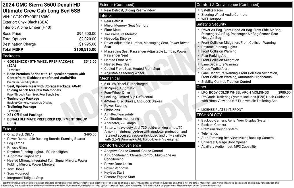 Used Car 2024 Gmc Sierra 3500hd  Denali Ultimate For Sale Under $80,000 In Austin, Texas