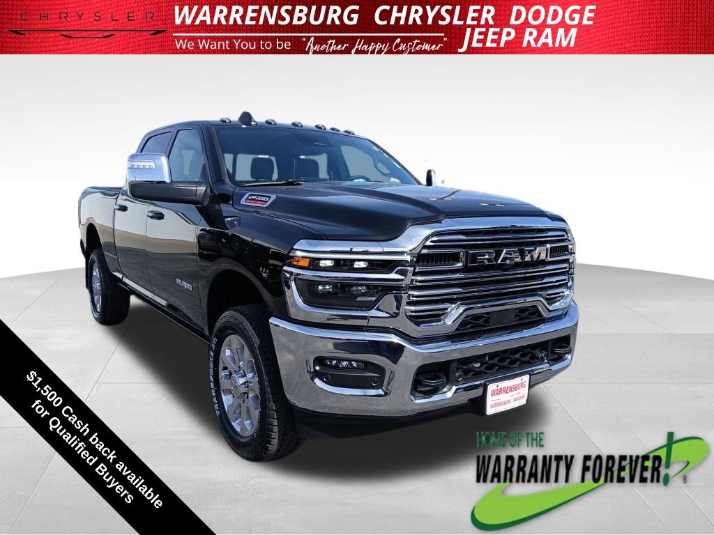Diamond Black Crystal Pearlcoat 2026 RAM 2500 Laramie Crew Cab 4WD Pickup Truck Four-Wheel Drive 8-Speed Automatic