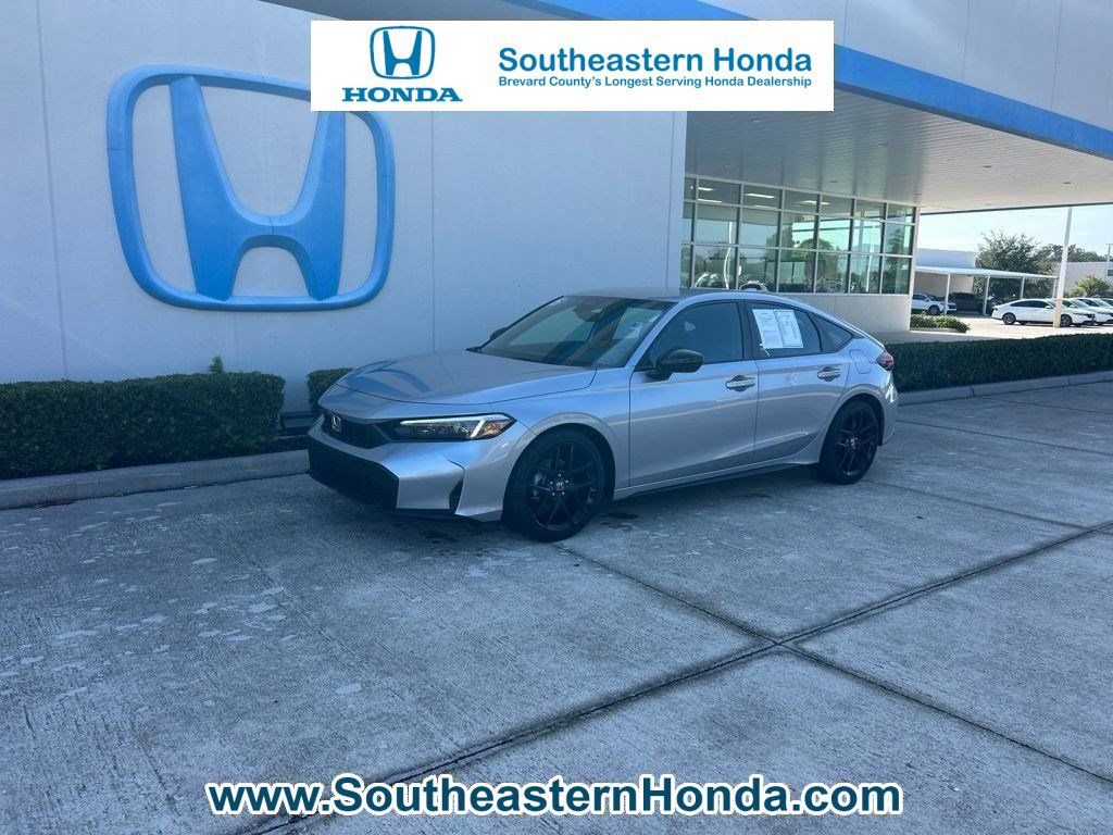 Silver 2025 Honda Civic Hatchback Hatchback Front-Wheel Drive Continuously Variable Transmission