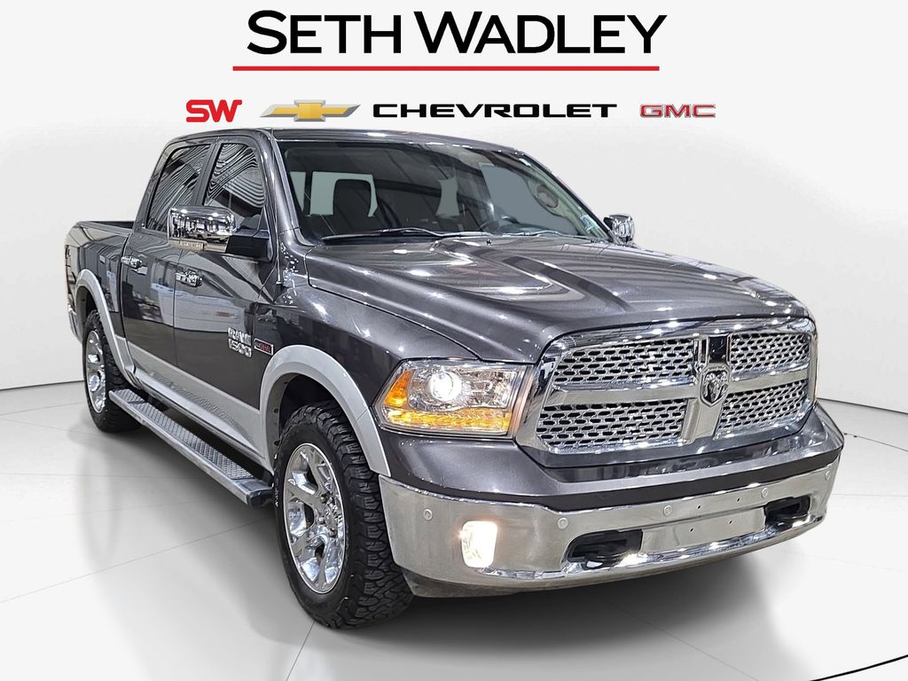Gray (Granite Crystal Metallic Clearcoat) 2015 RAM 1500 Laramie Crew Cab 4WD Pickup Truck Four-Wheel Drive 8-Speed Automatic