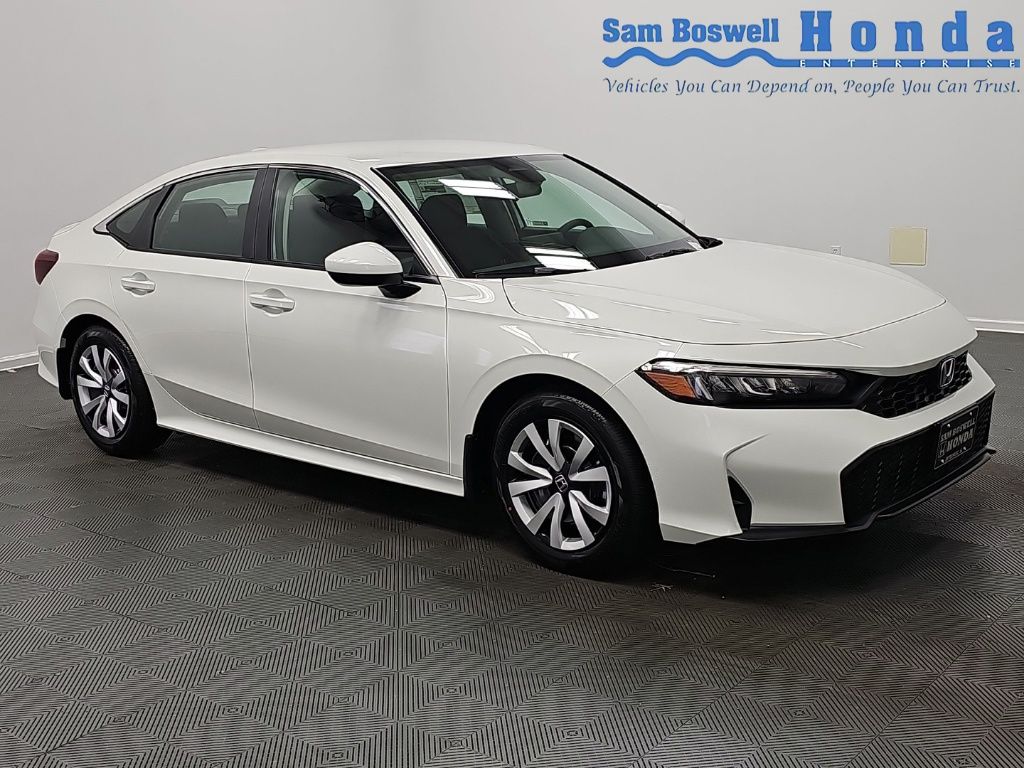 Platinum White Pearl 2026 Honda Civic Sedan Front-Wheel Drive Continuously Variable Transmission