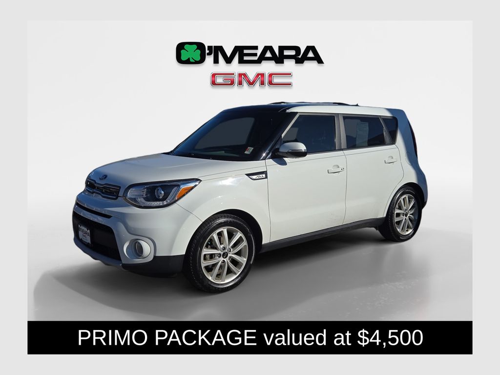 Clear White 2019 Kia Soul + FWD Wagon Front-Wheel Drive 6-Speed Automatic