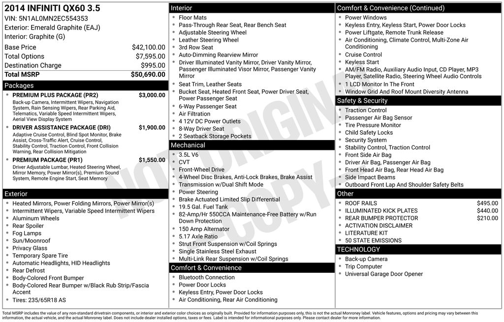 Used Car 2014 Infiniti Qx60  Base For Sale Under $10,000 In Austin, Texas