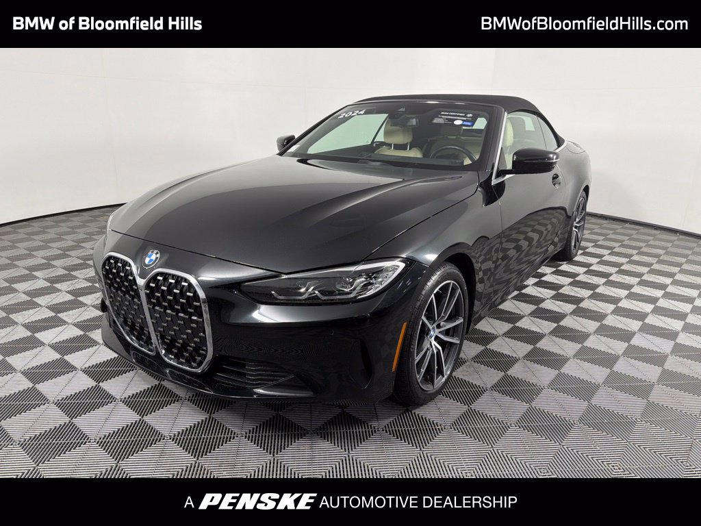Black Sapphire Metallic 2024 BMW 4 Series Convertible All-Wheel Drive 8-Speed Automatic