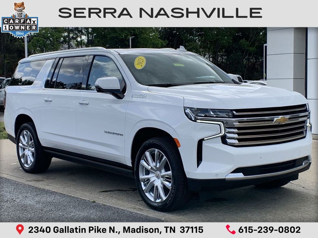 Summit White 2021 Chevrolet Suburban High Country 4WD SUV / Crossover Four-Wheel Drive