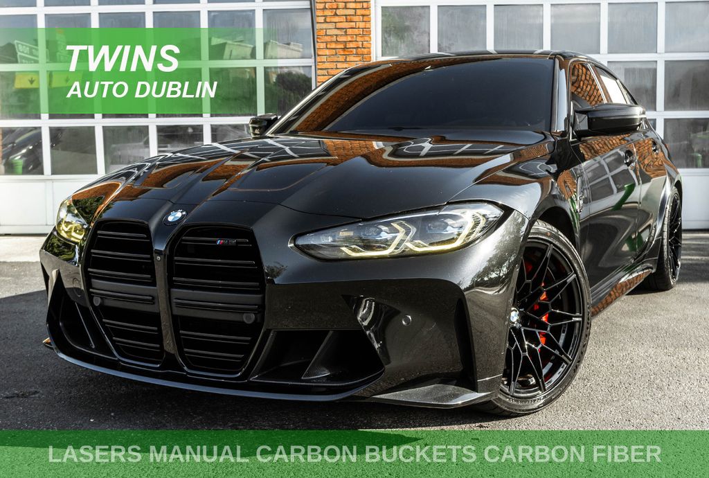 Black 2021 BMW M3 Sedan Rear-Wheel Drive 6-Speed Manual