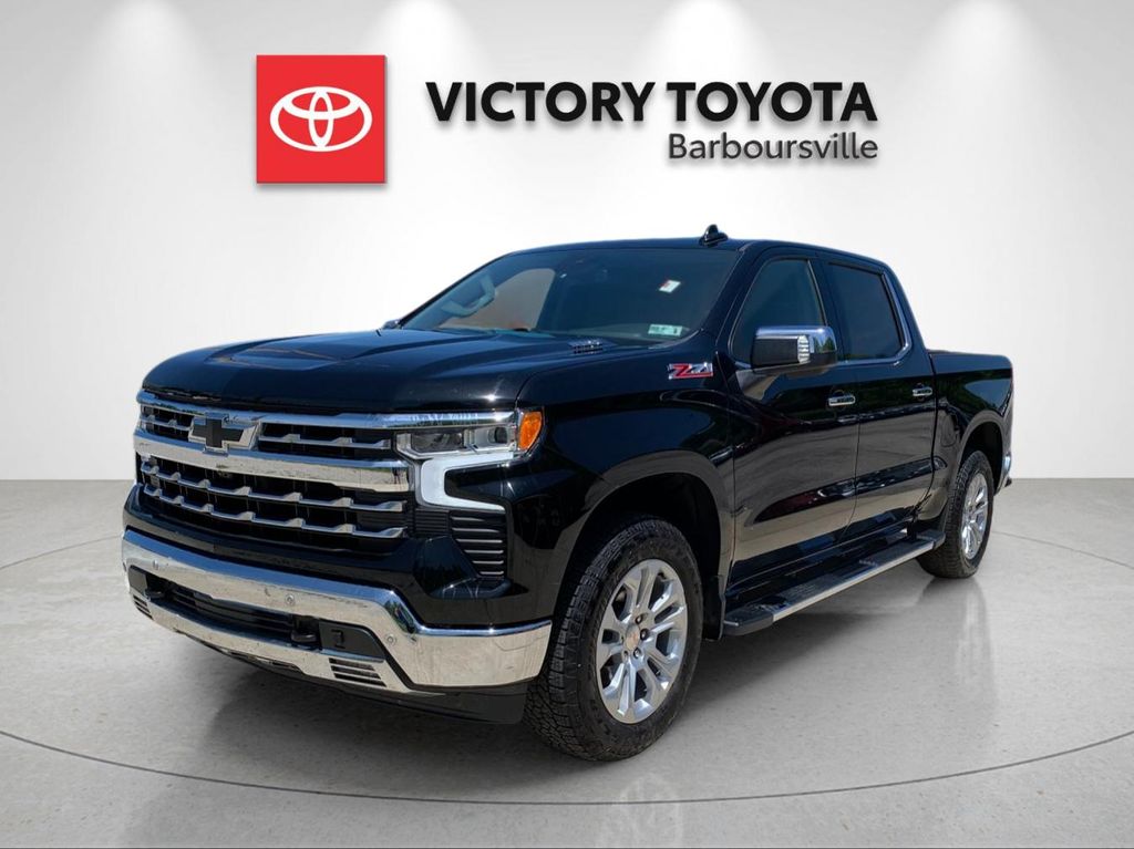 Black 2025 Chevrolet Silverado 1500 LTZ Crew Cab 4WD Pickup Truck Four-Wheel Drive Automatic