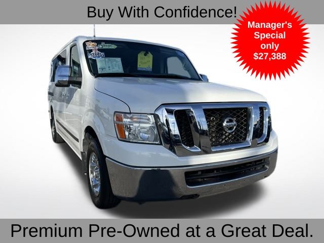 Glacier White 2019 Nissan NV Passenger V6 SV RWD Van Rear-Wheel Drive 5-Speed Automatic