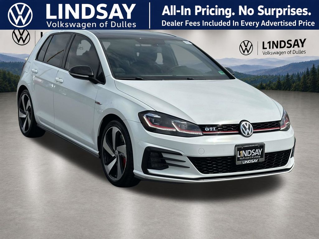 Pure White 2018 Volkswagen Golf GTI Hatchback Front-Wheel Drive 6-Speed Manual