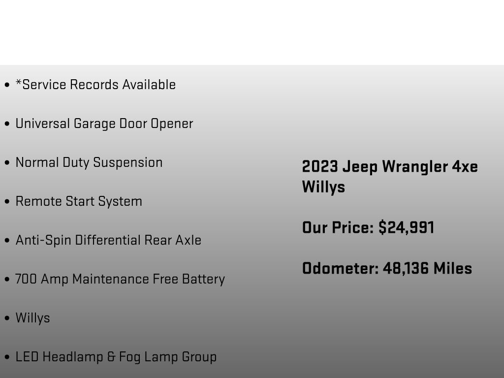 2023 Jeep Wrangler Base 4xe Gray at Klick Lewis Buick Chevrolet
