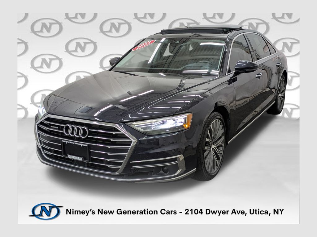 Moonlight Blue Metallic 2021 Audi A8 L quattro 55 TFSI Sedan All-Wheel Drive 8-Speed Automatic