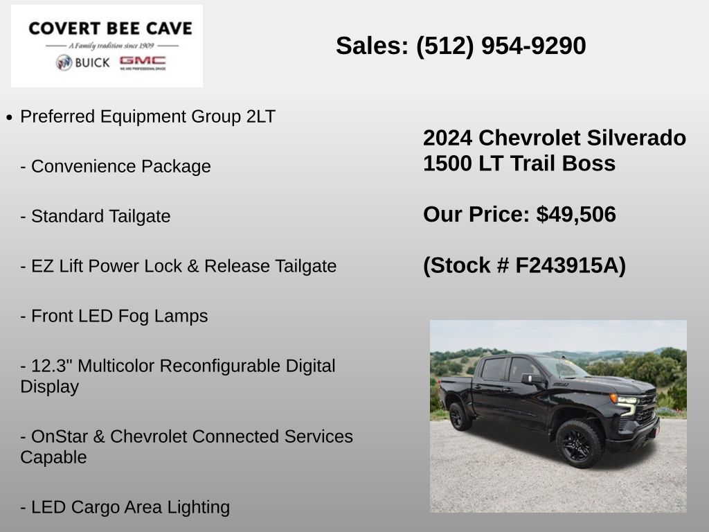 Used Car 2024 Chevrolet Silverado 1500  Lt Trail Boss For Sale Under $50,000 In Austin, Texas