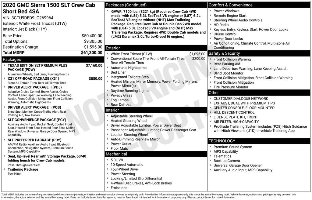 Used Car 2020 Gmc Sierra 1500  Slt For Sale Under $35,000 In Austin, Texas