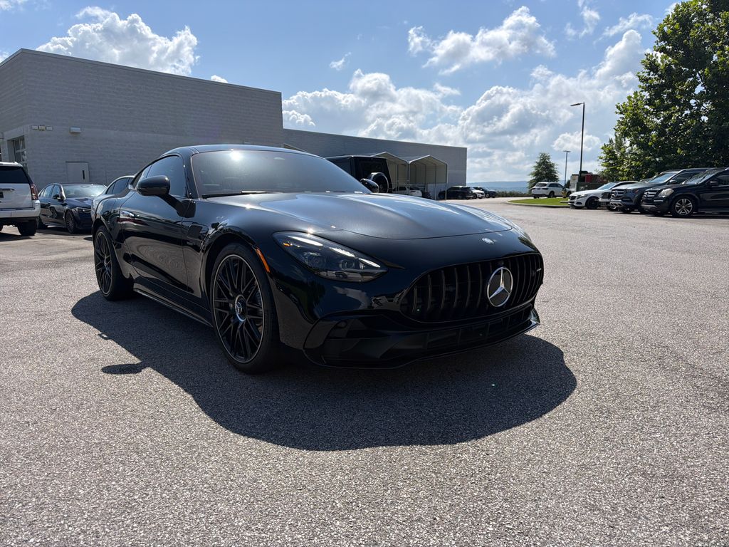 Obsidian Black Metallic 2025 Mercedes-Benz AMG GT Coupe Rear-Wheel Drive 9-Speed Automatic