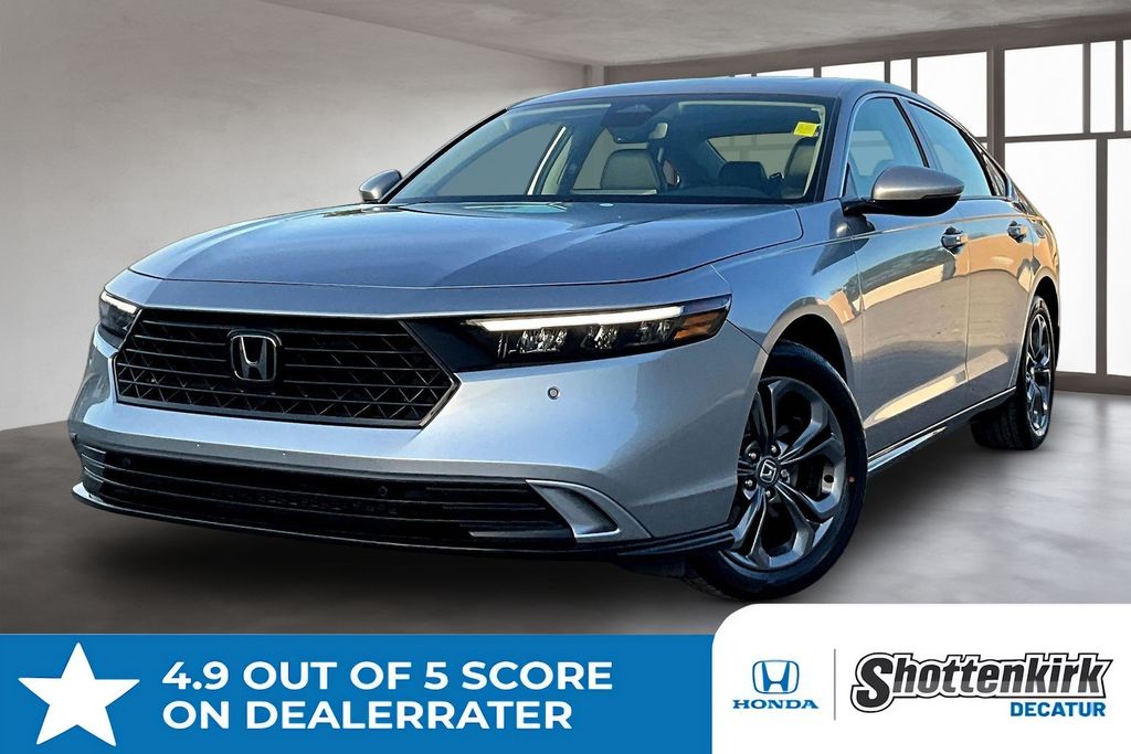 Silver 2023 Honda Accord Hybrid EX-L FWD Sedan Front-Wheel Drive Continuously Variable Transmission