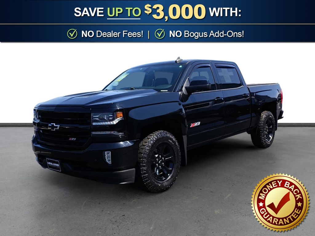 Black 2018 Chevrolet Silverado 1500 LTZ Crew Cab 4WD Pickup Truck Four-Wheel Drive 8-Speed Automatic Overdrive