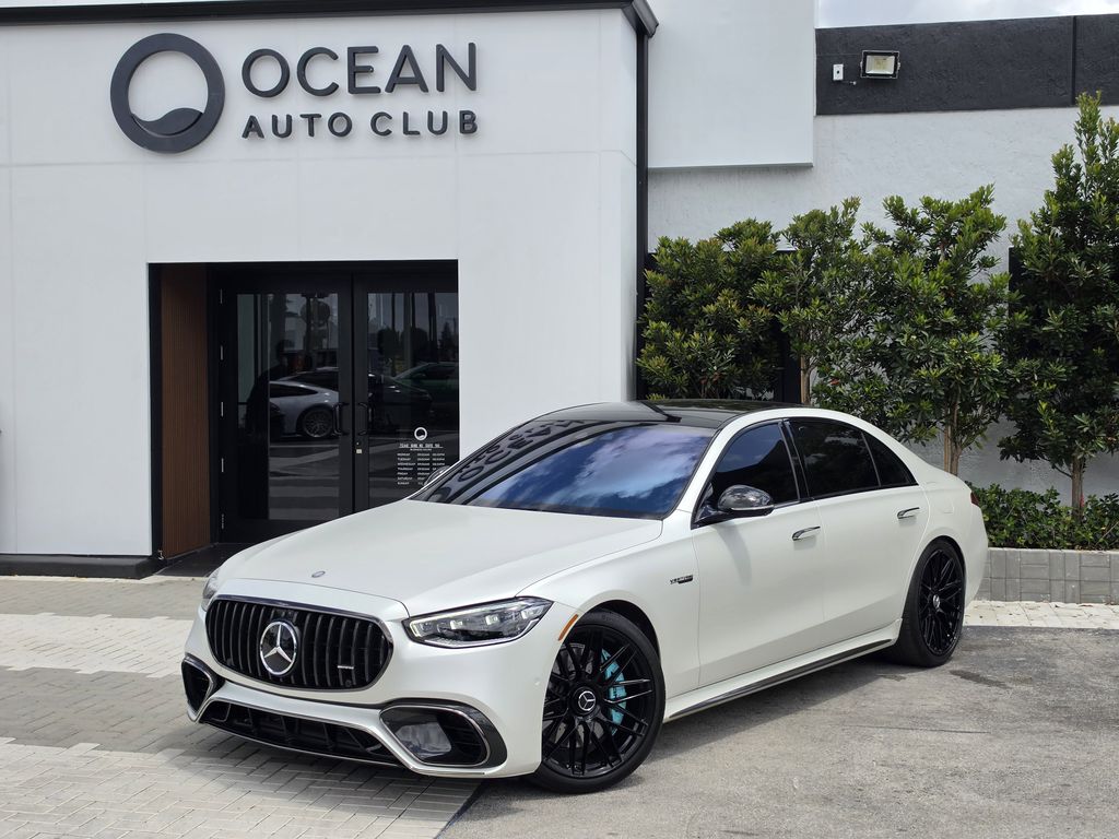 White 2024 Mercedes-Benz S-Class AMG S 63 E Performance 4MATIC Sedan All-Wheel Drive 9-Speed Automatic