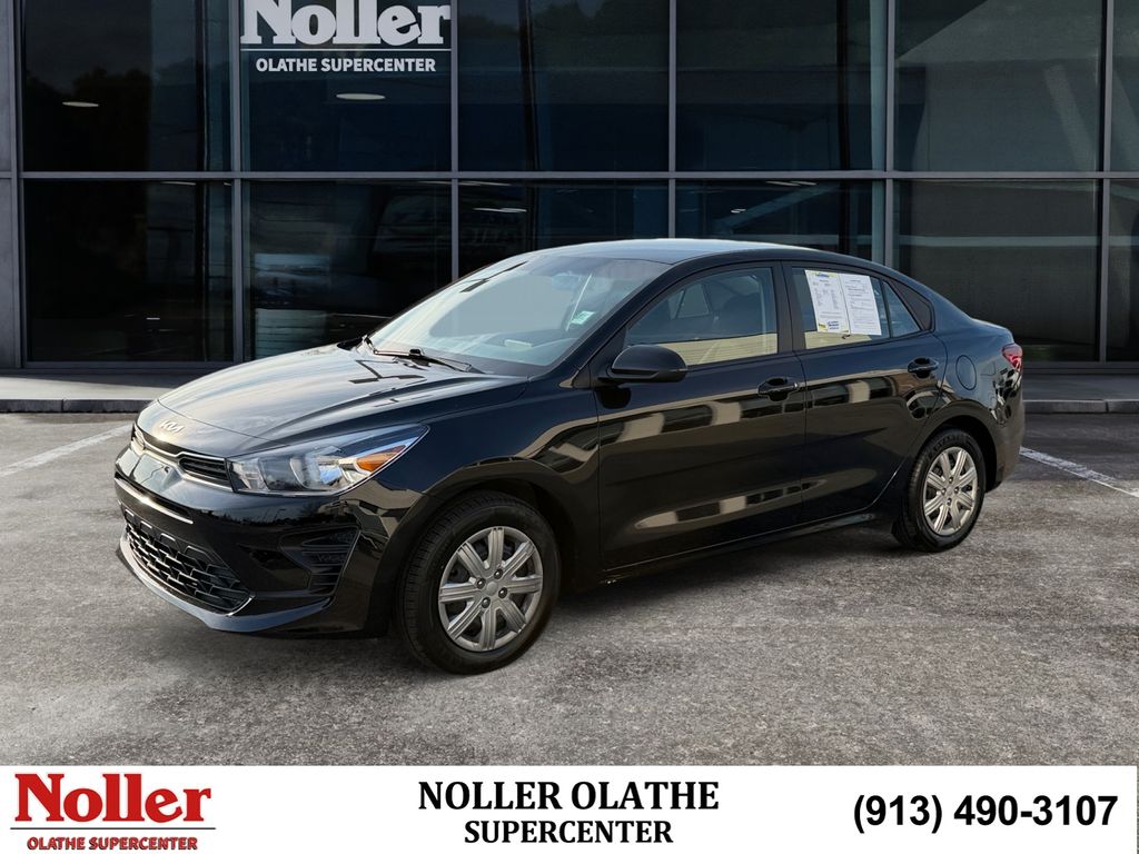 Aurora Black 2023 Kia Rio S FWD Sedan Front-Wheel Drive Automatic