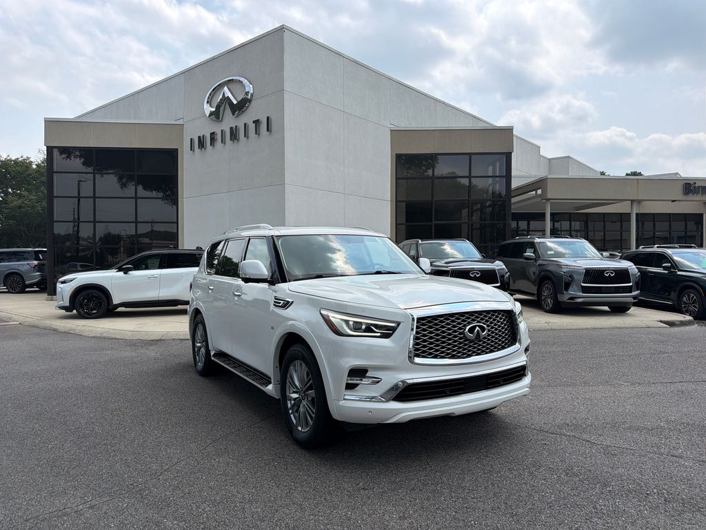 Moonstone White 2018 INFINITI QX80 SUV / Crossover Rear-Wheel Drive 7-Speed Automatic