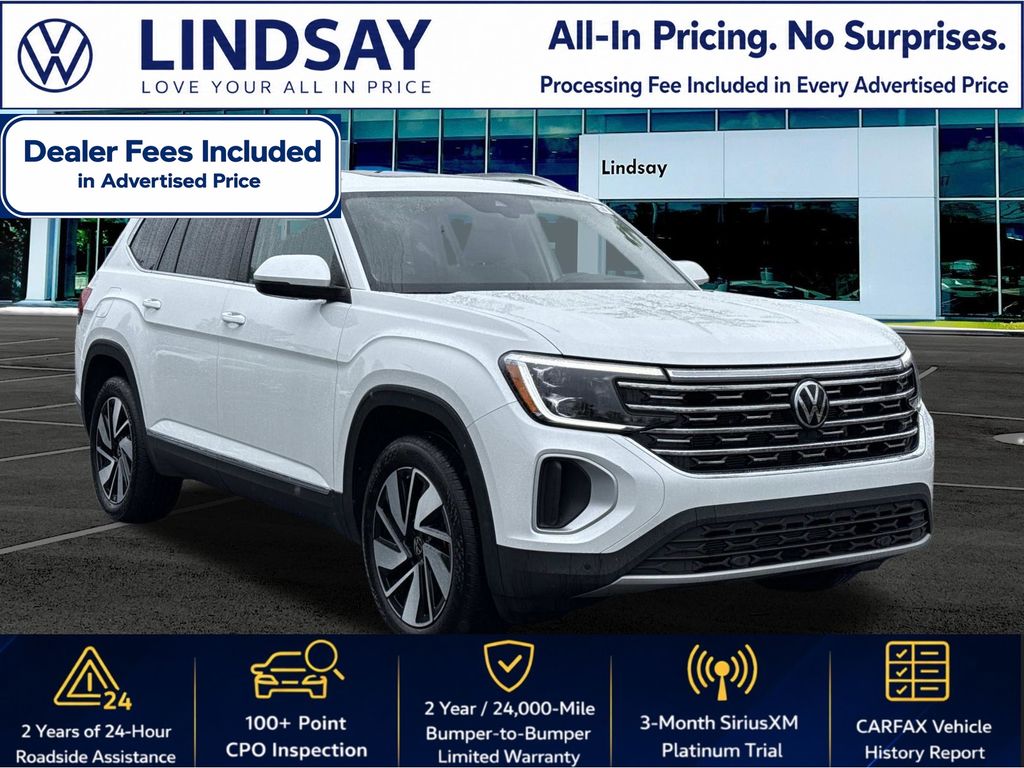 Opal White 2025 Volkswagen Atlas SEL 4Motion SUV / Crossover All-Wheel Drive 8-Speed Automatic