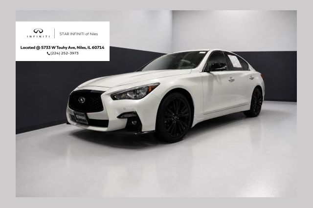 Majestic White 2023 INFINITI Q50 Sensory AWD Sedan All-Wheel Drive 7-Speed Automatic Overdrive