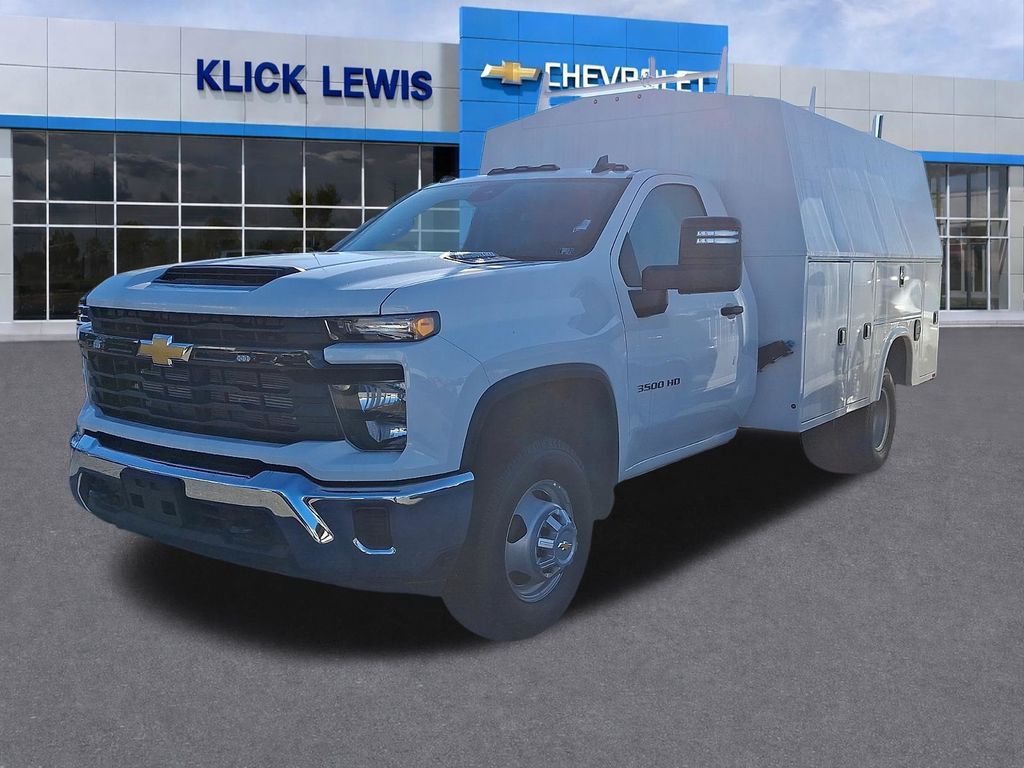 2025 Chevrolet Silverado 3500HD Work Truck White at Klick Lewis Buick Chevrolet