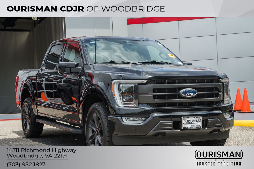 Agate Black Metallic 2023 Ford F-150 Lariat SuperCrew 4WD Pickup Truck Four-Wheel Drive Automatic